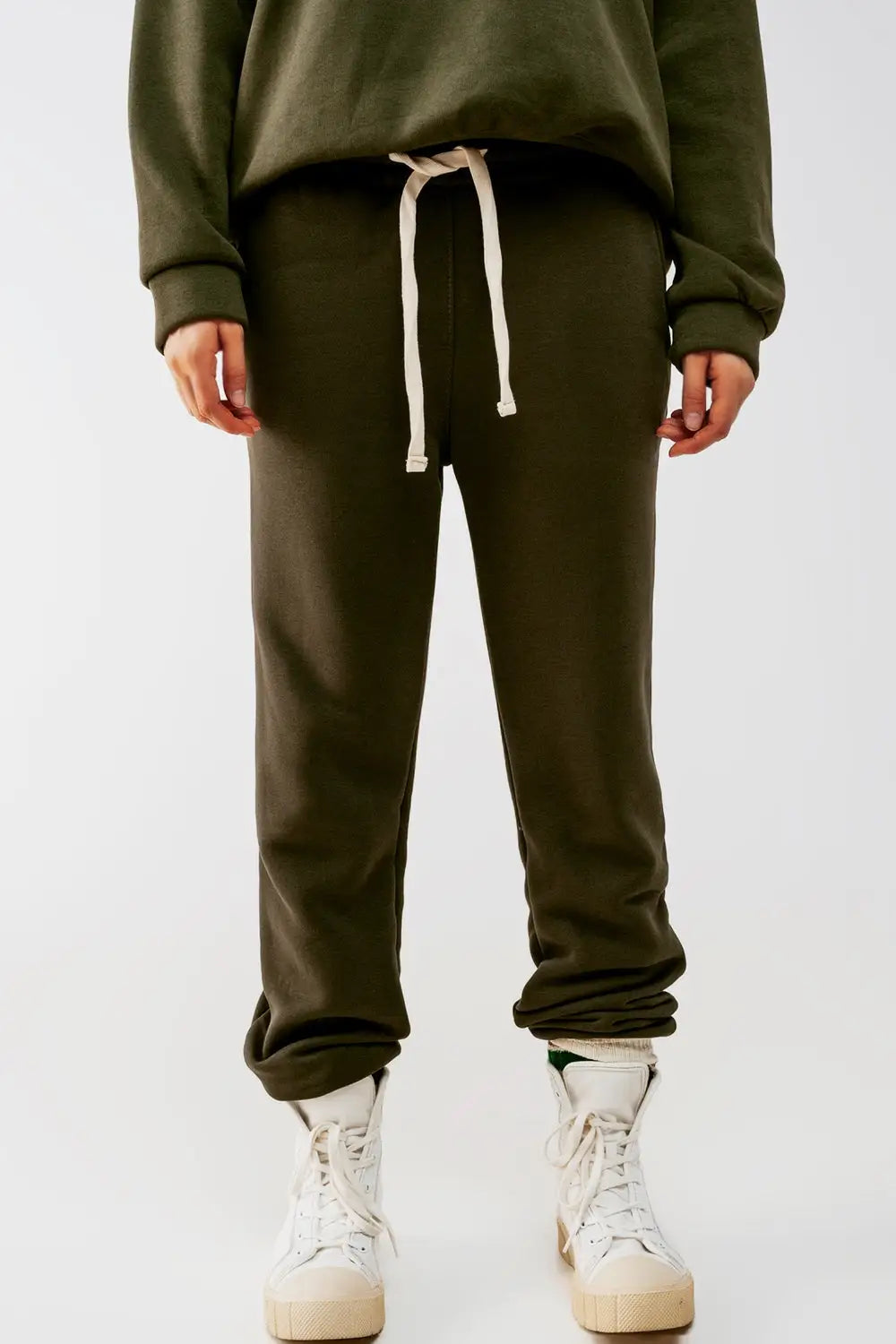 Cotton jogger in khaki - Pants