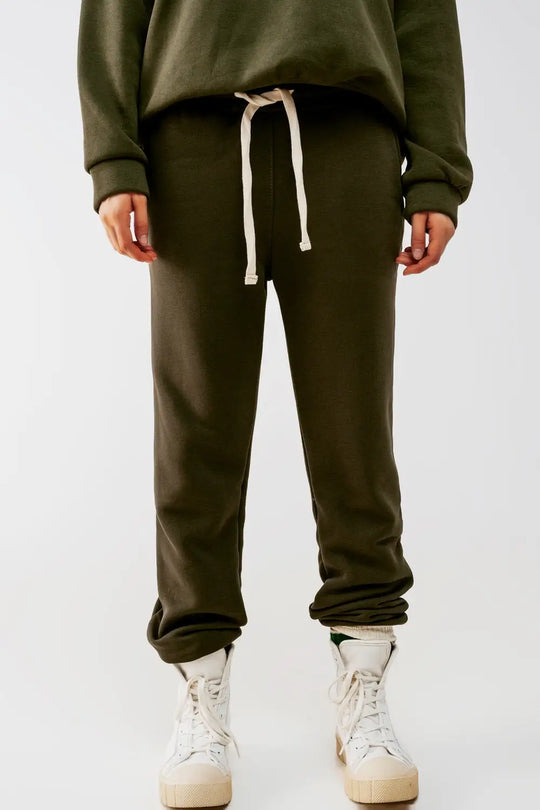 Cotton jogger in khaki - Pants