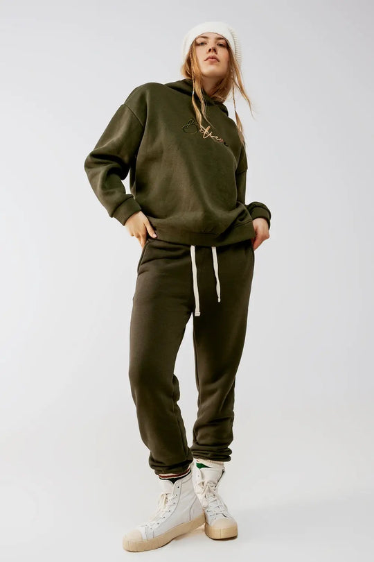 Cotton jogger in khaki - Pants