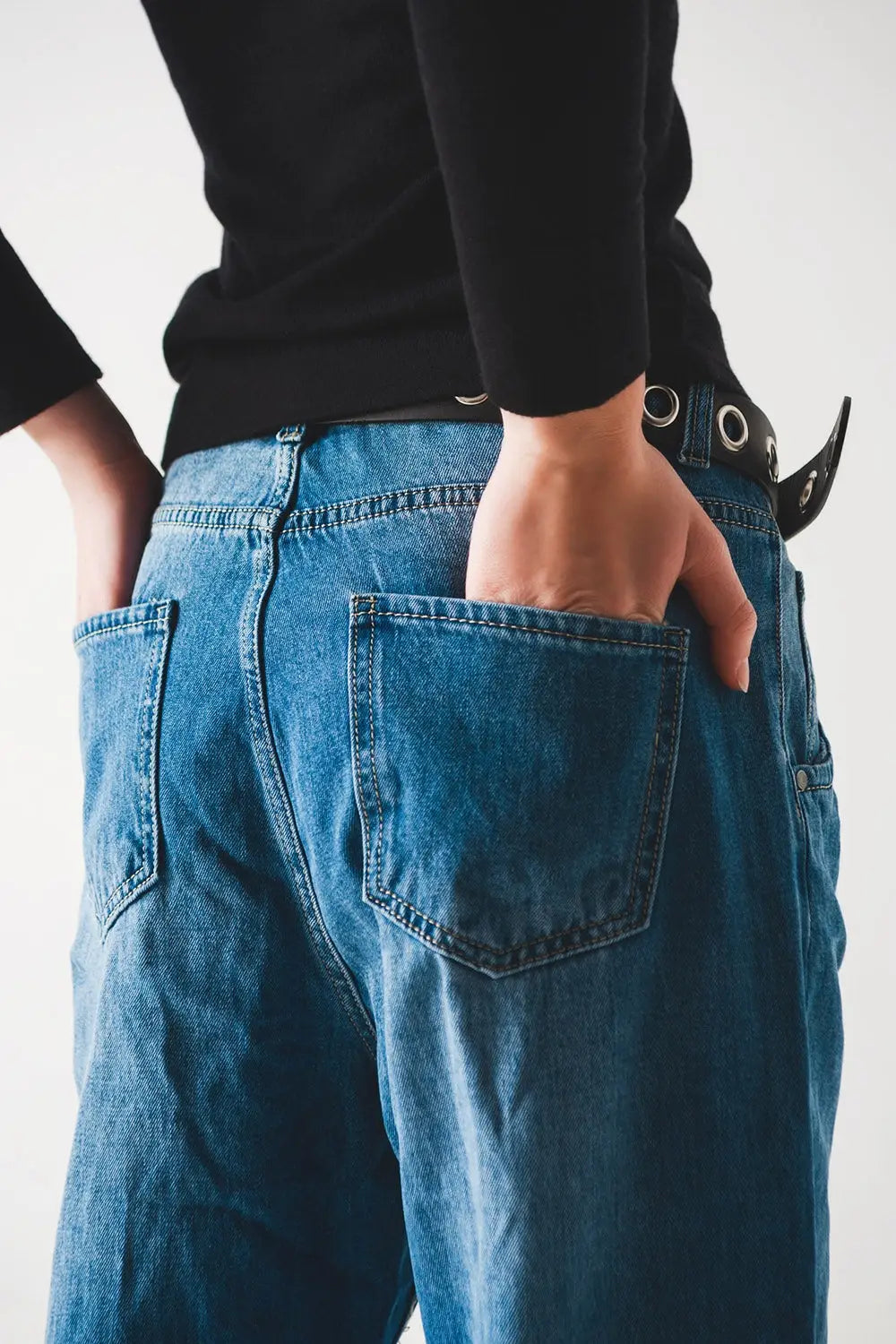 Cotton skater tapered carpenter jeans in mid wash - Jeans