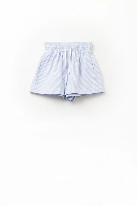 Court avec rayures et cordons à la taille - Pantalons