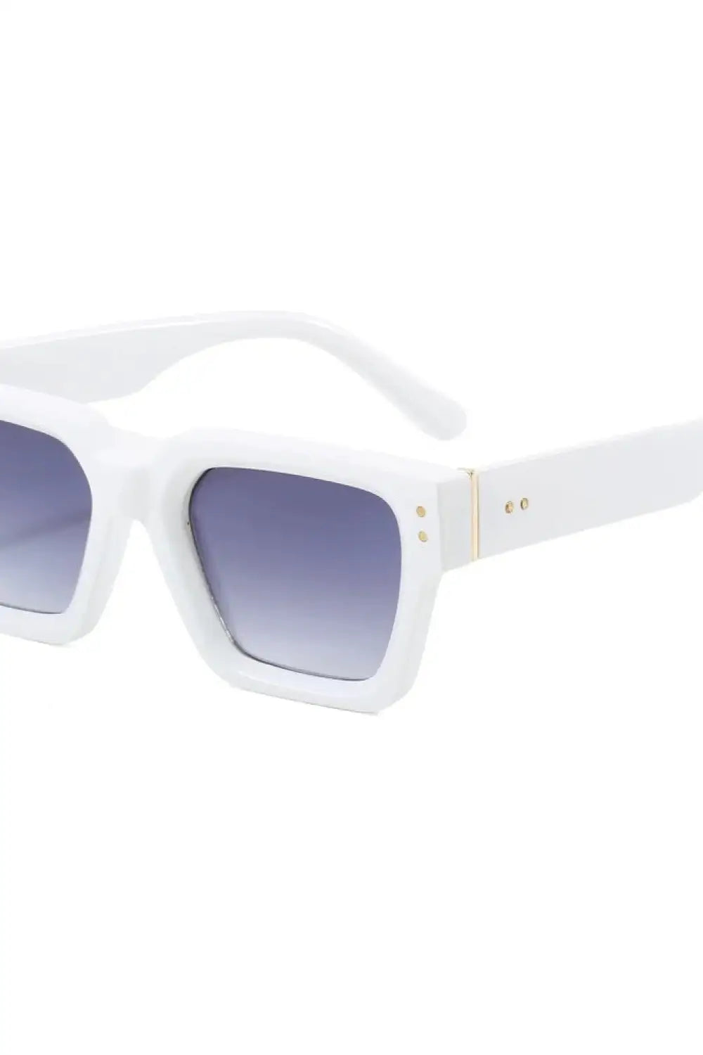 Courtney Square Sunglasses - White/Black Lens - Sunglasses