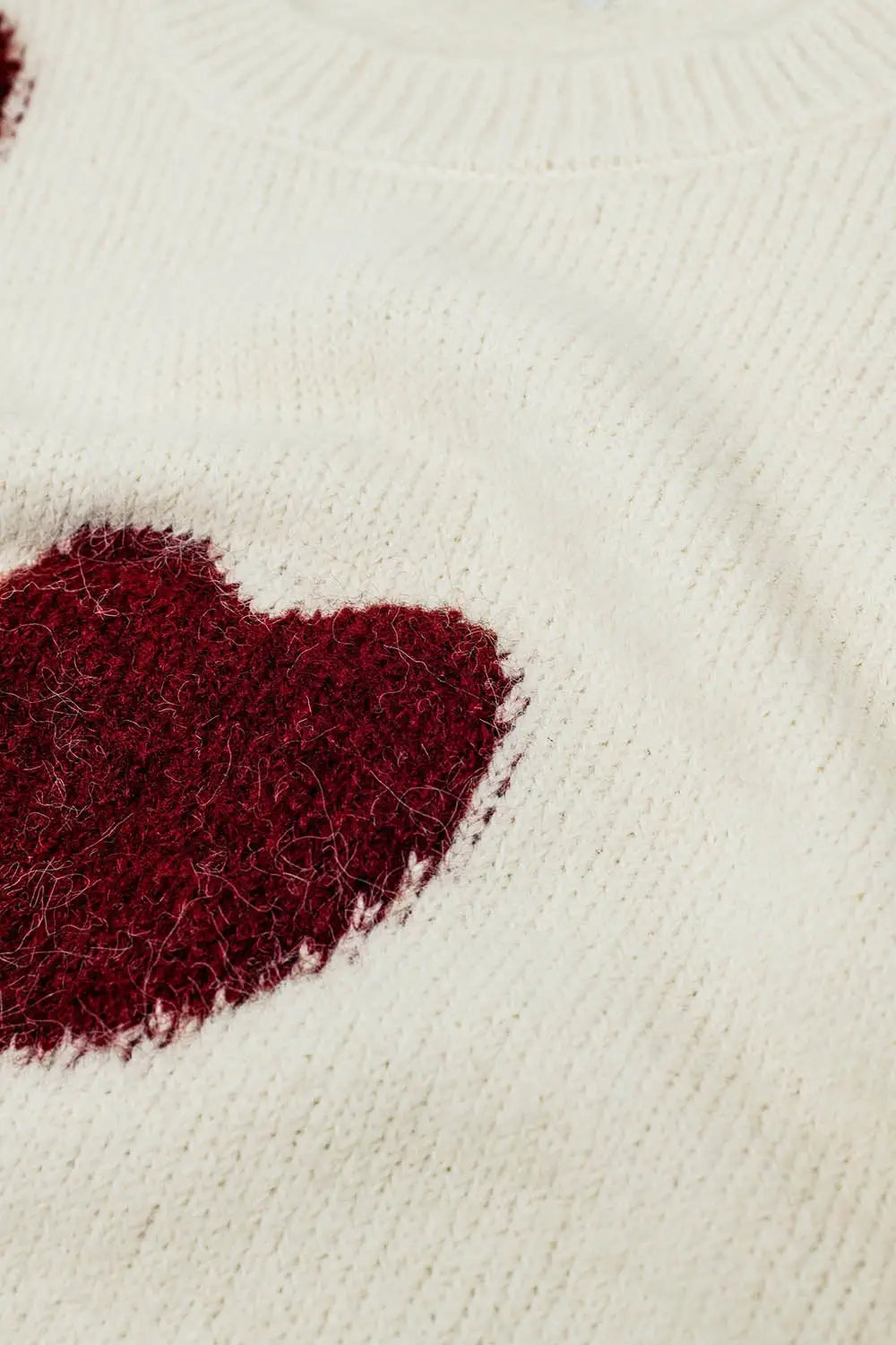 Hearts Bursting White Sweater - One Size / White - Sweaters
