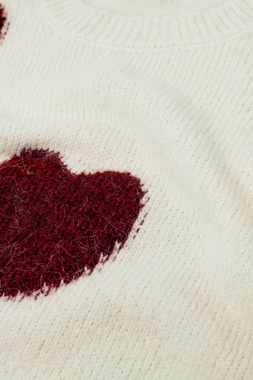 Hearts Bursting White Sweater