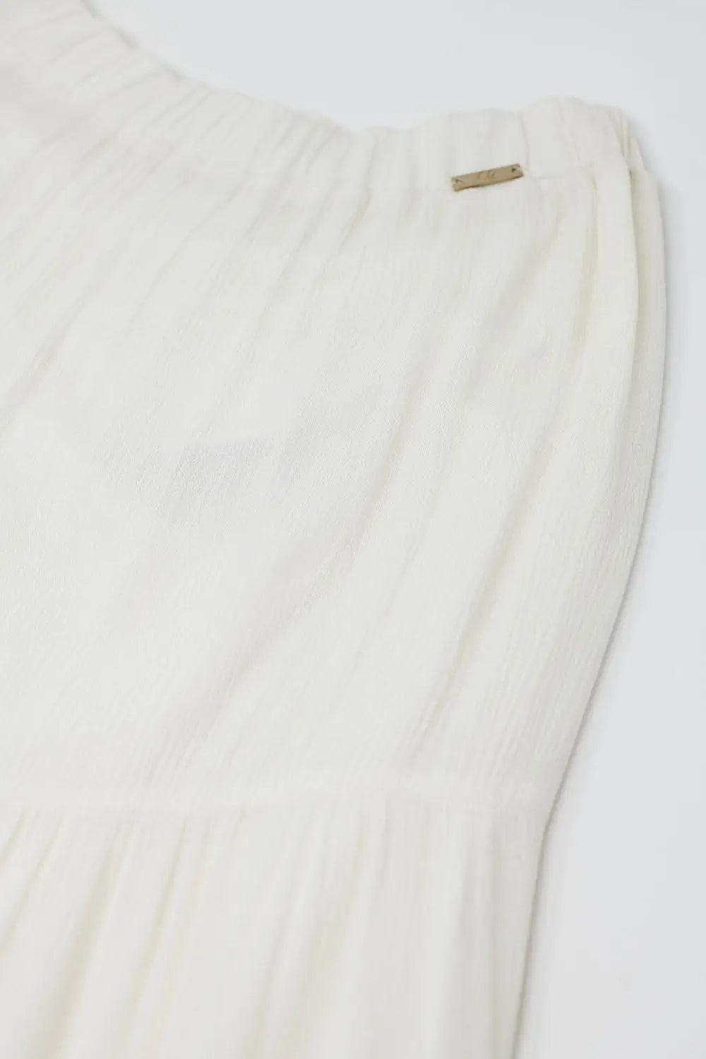 Cream Maxi Skirt With Lace Detail - Skirts