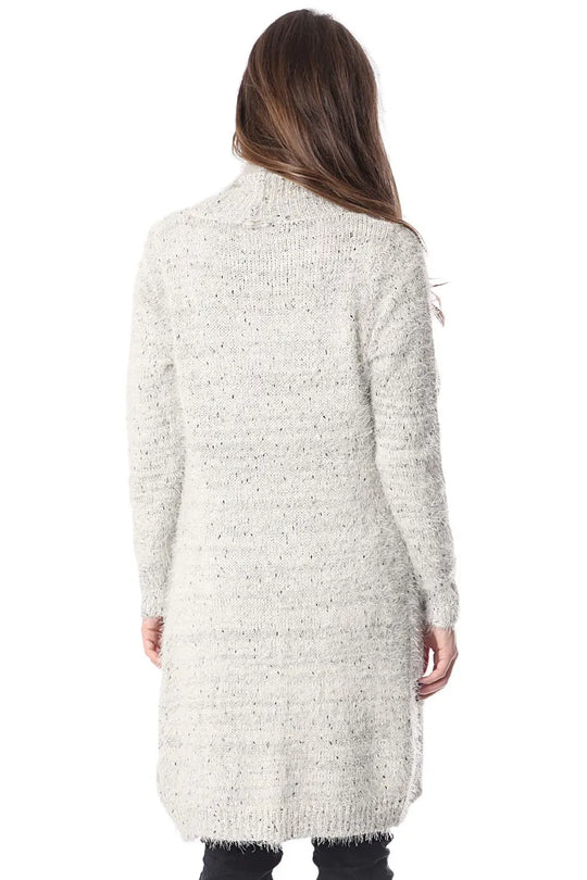 Cream midi jacket in mixed yarns - Coats and Jackets