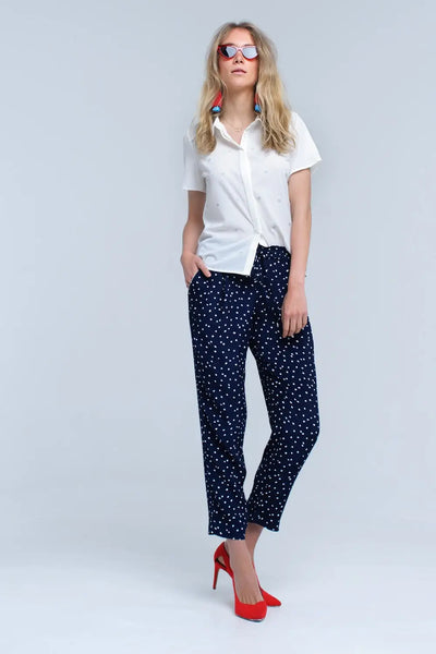 Cream shirt with heart embroidery - Shirts