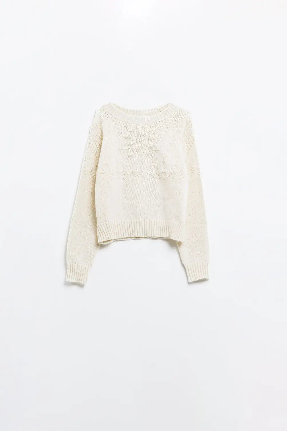 Q2 Cream sweater with Christmas detail