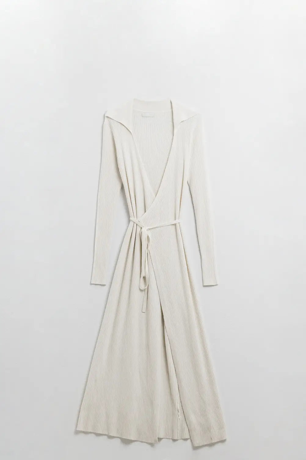 Q2 Cream wrap knit dress