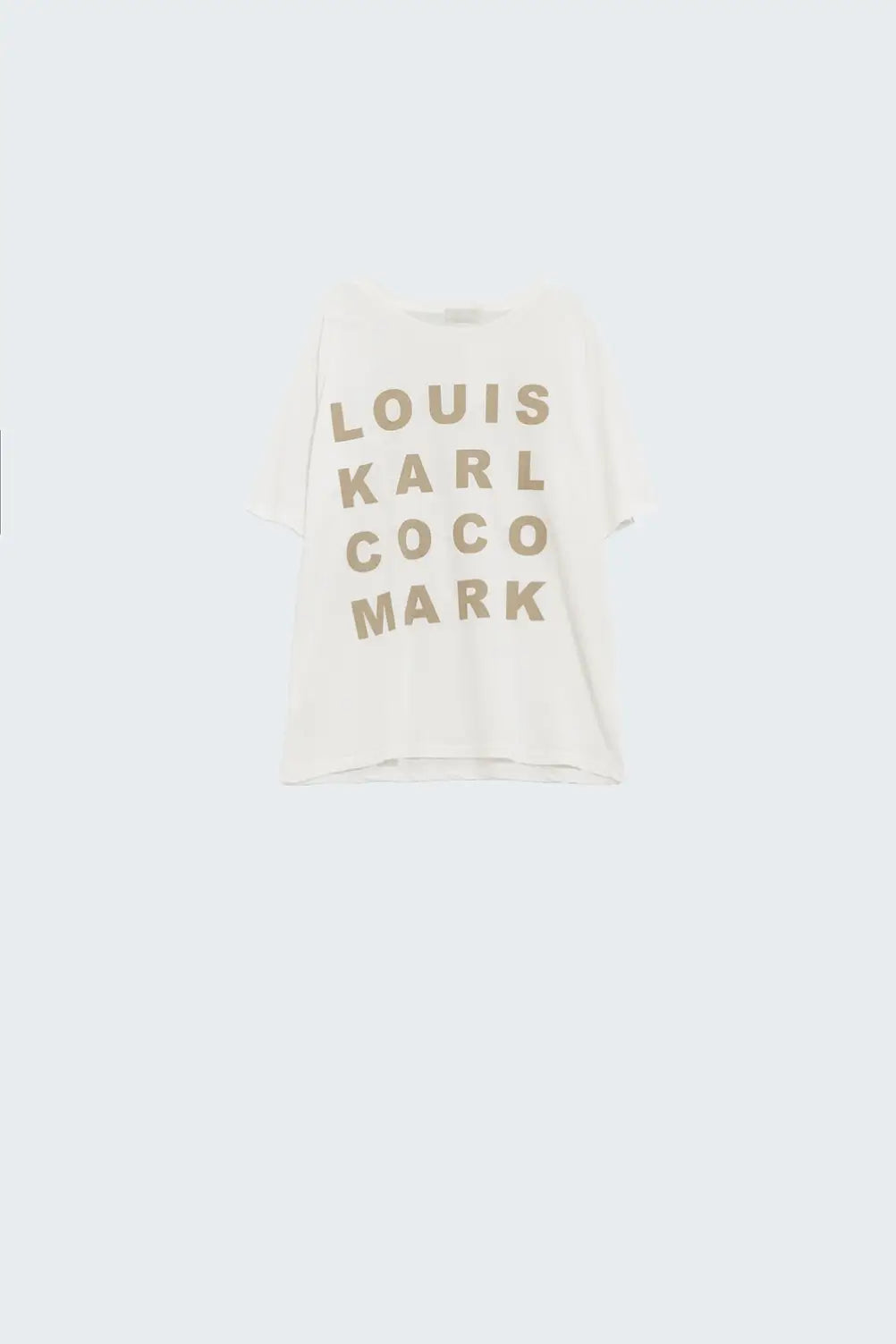 Creme T-shirt With famous Names Logos At The Front - One Size / White - Tops