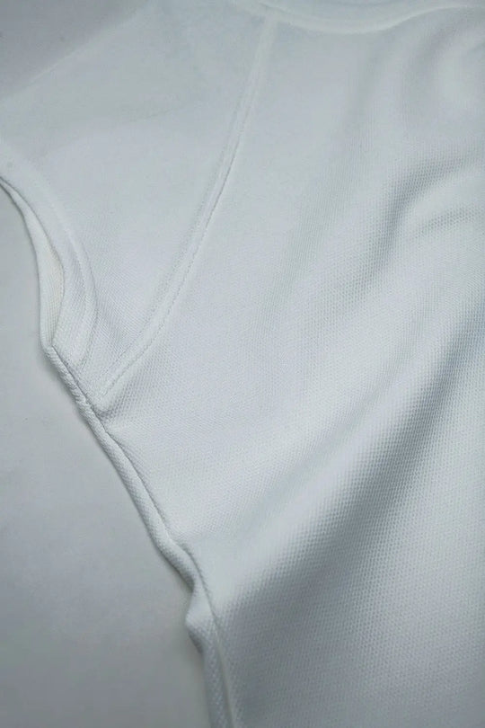 Crew Neck T-shirt with Love Logo on Chest in White piqué point - Tops