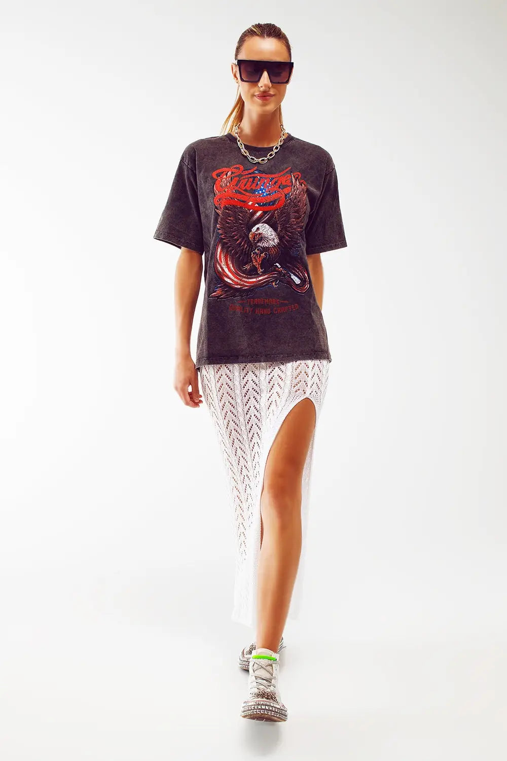 Crochet Maxi Skirt in White - One Size / White - Skirts