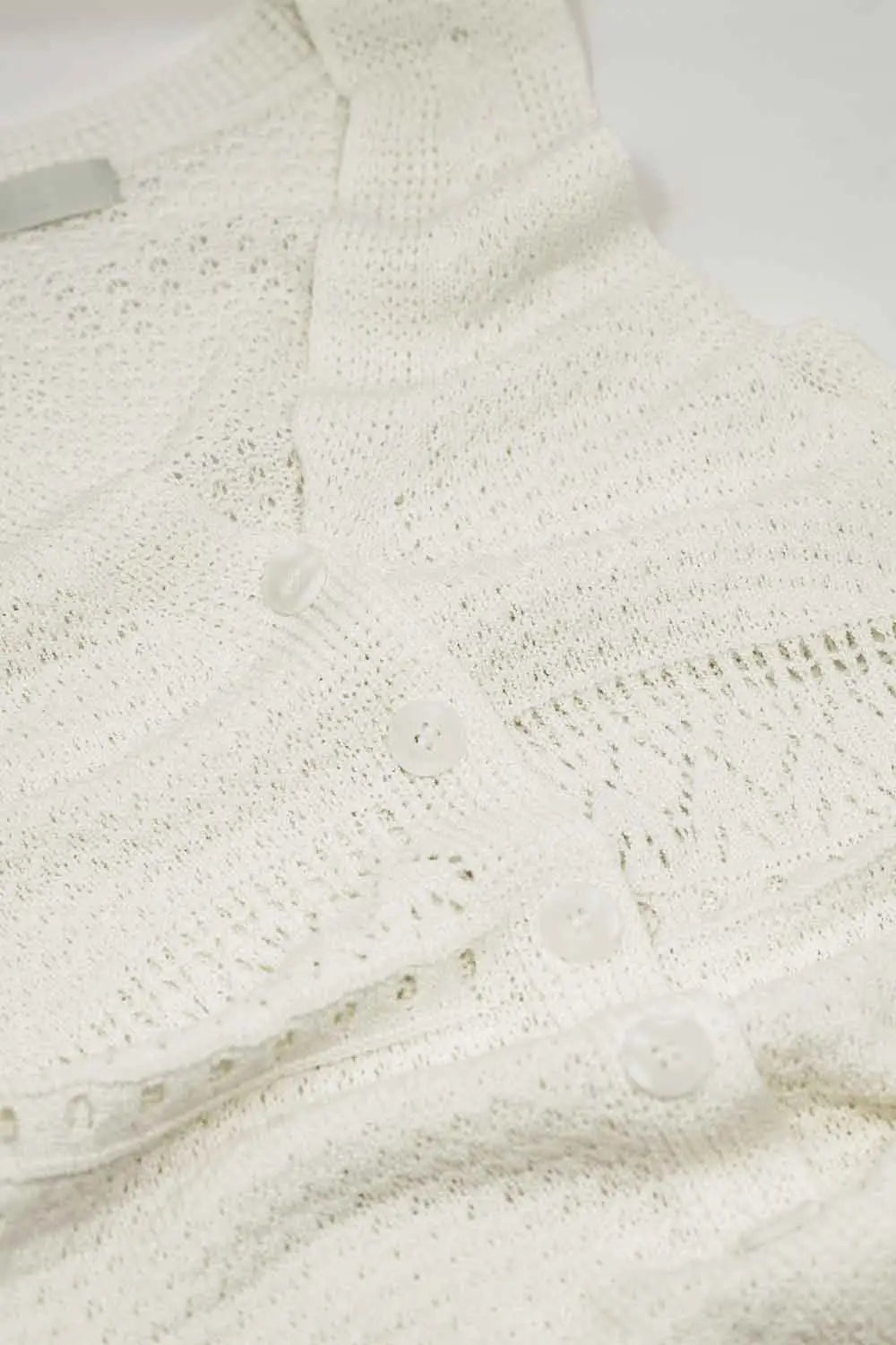 Crochet Maxi Vest With button closure in White - One Size / White - Dresses