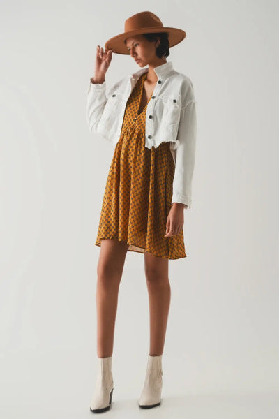 Cropped denim trucker jacket in white - Coats and Jackets