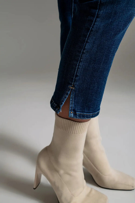 cropped skinny jeans with dark wash - Jeans