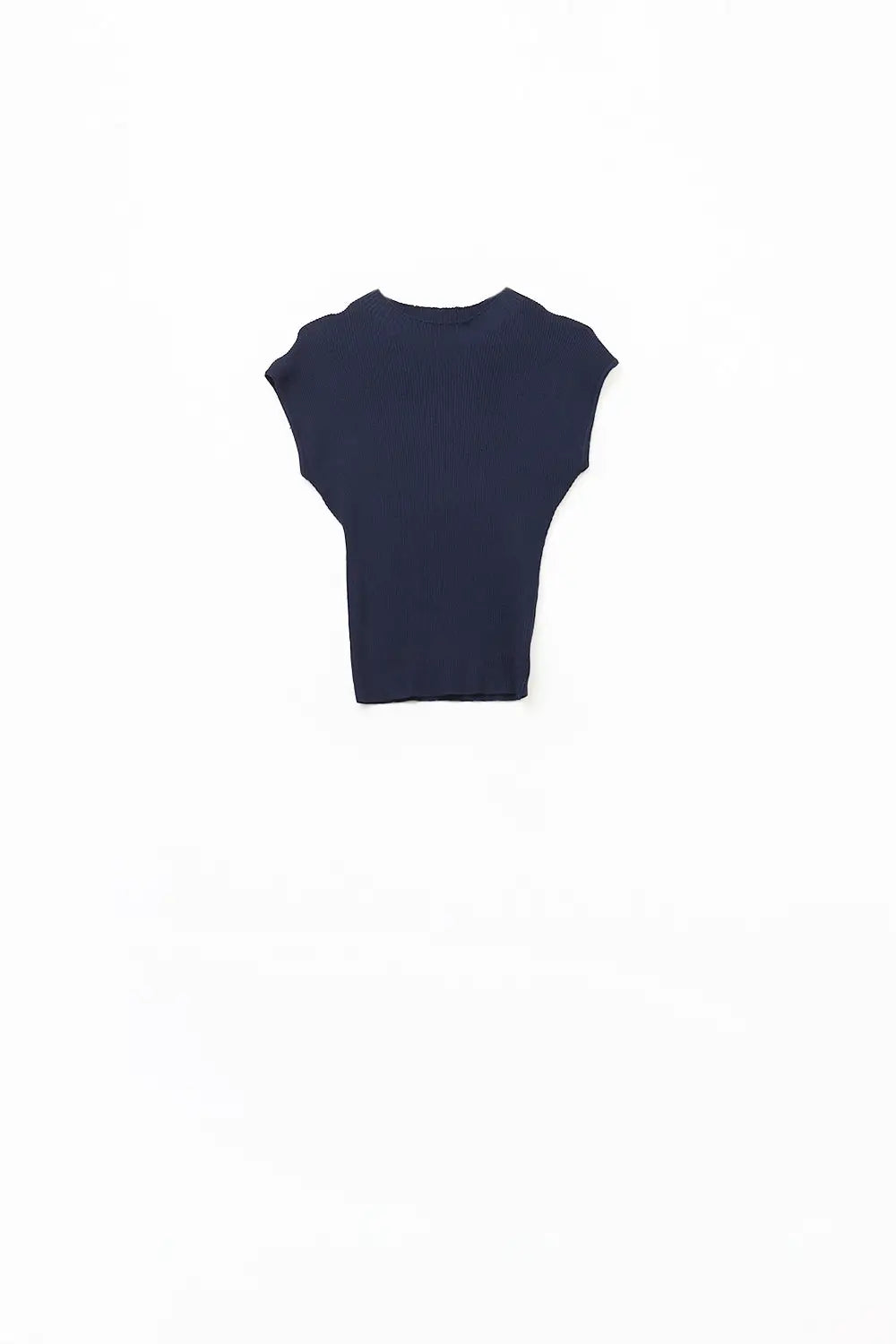 Q2 cropped sleeveless sweater in navy