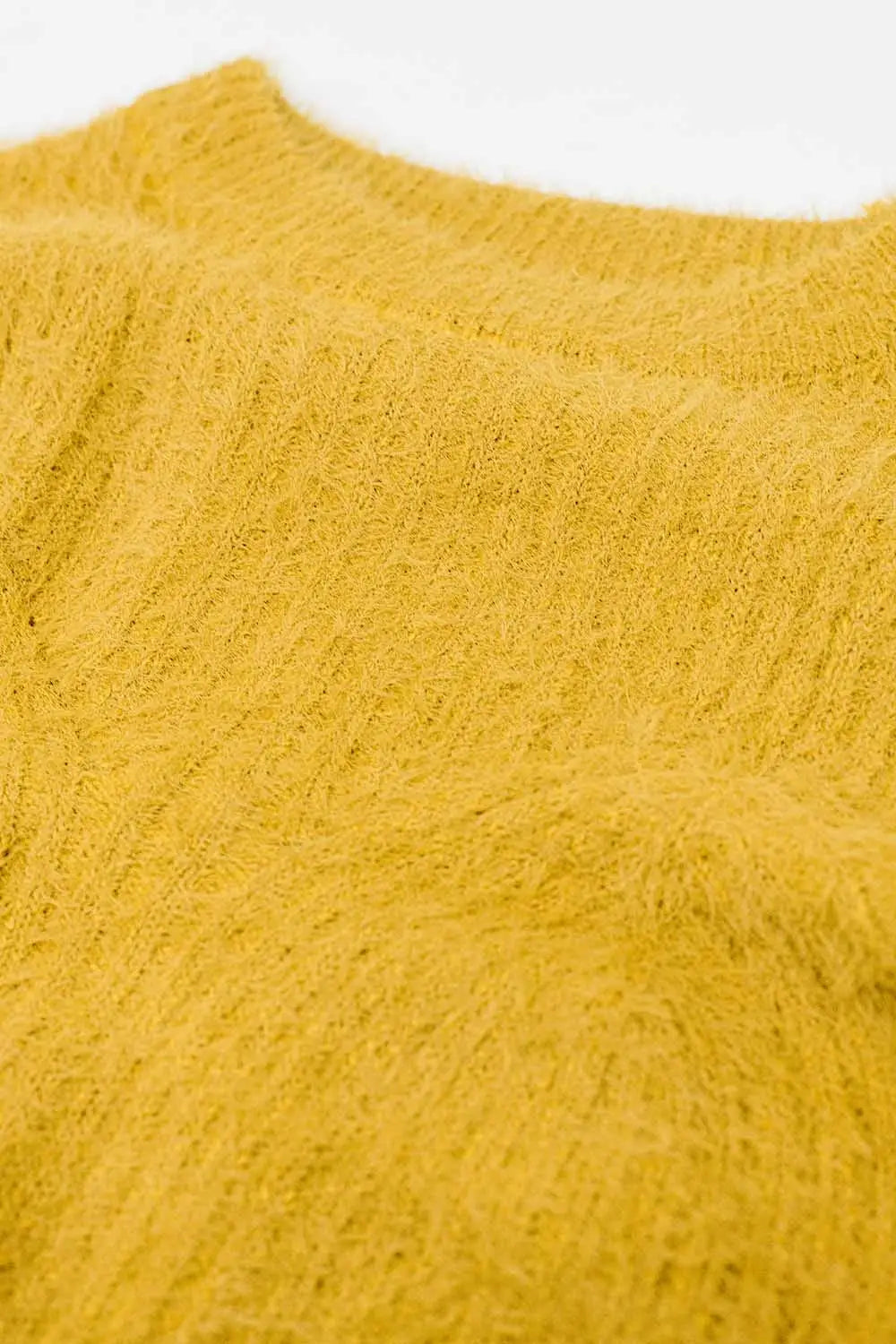 Cropped Sweater With Stitching Detail in yellow - Sweaters