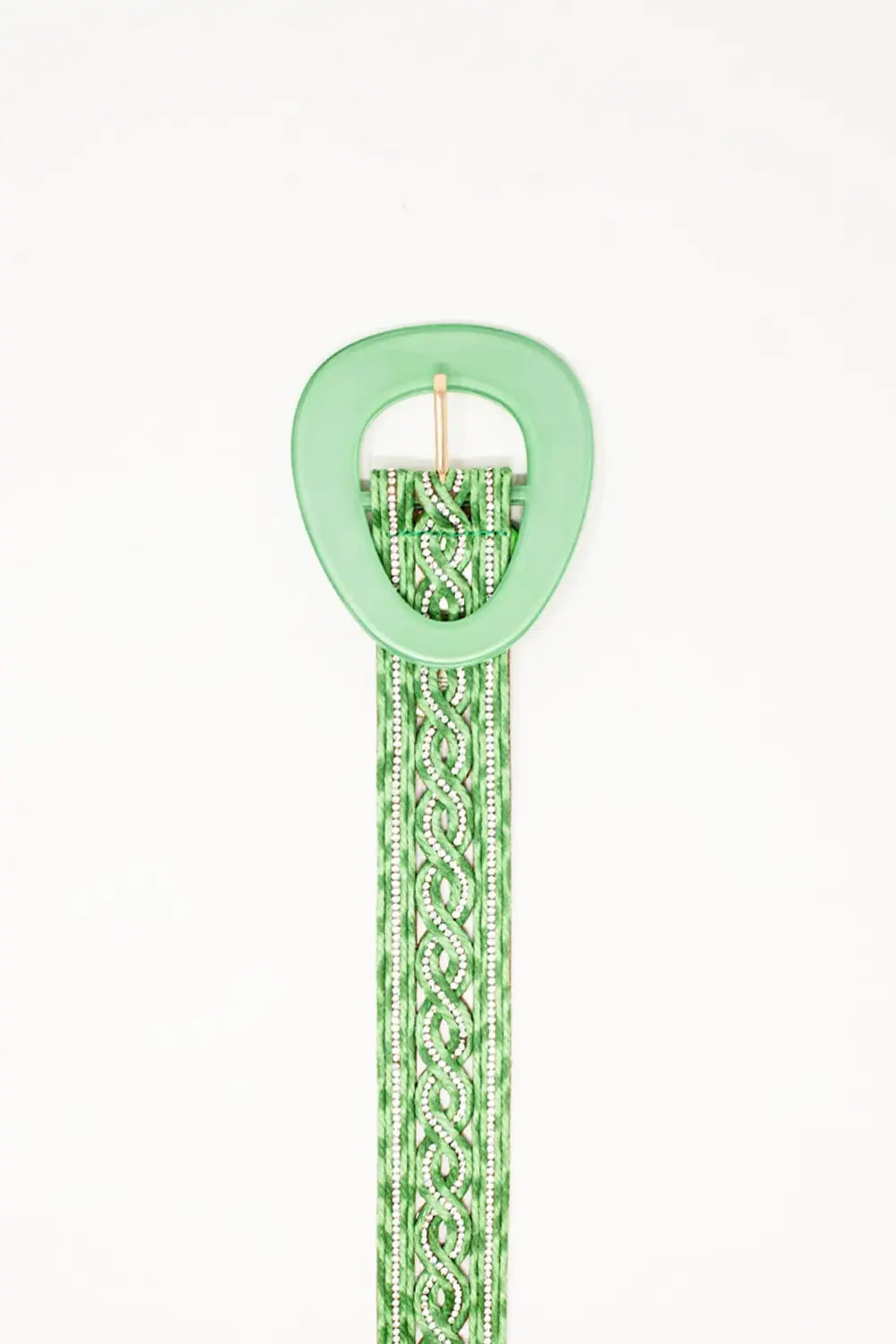 Crystal Embellished Belt in Green - Accesory