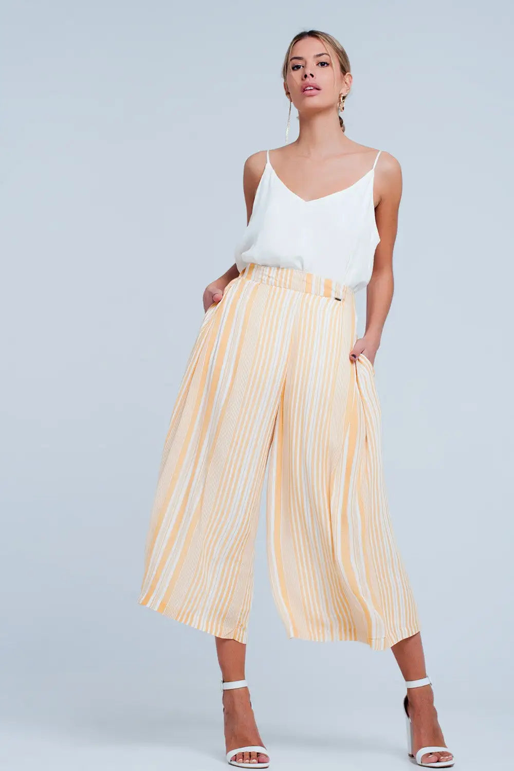 Culottes in yellow stripe - Pants