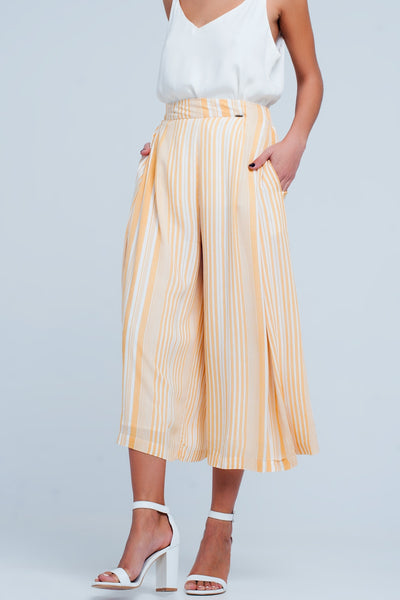 Q2 Culottes in yellow stripe