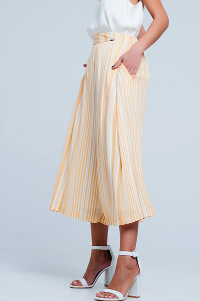 Culottes in yellow stripe