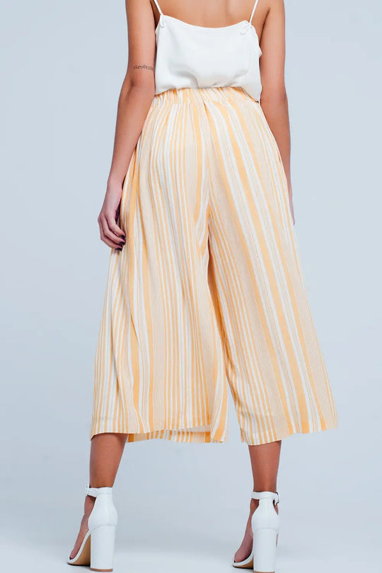 Culottes in yellow stripe - Pants