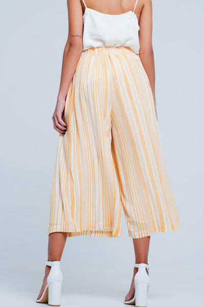 Culottes in yellow stripe