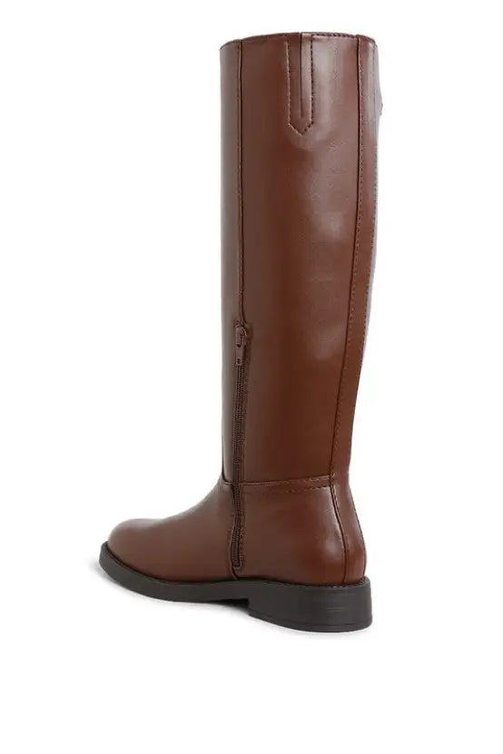 Kiang Metal Chain Link Detail Calf Boots