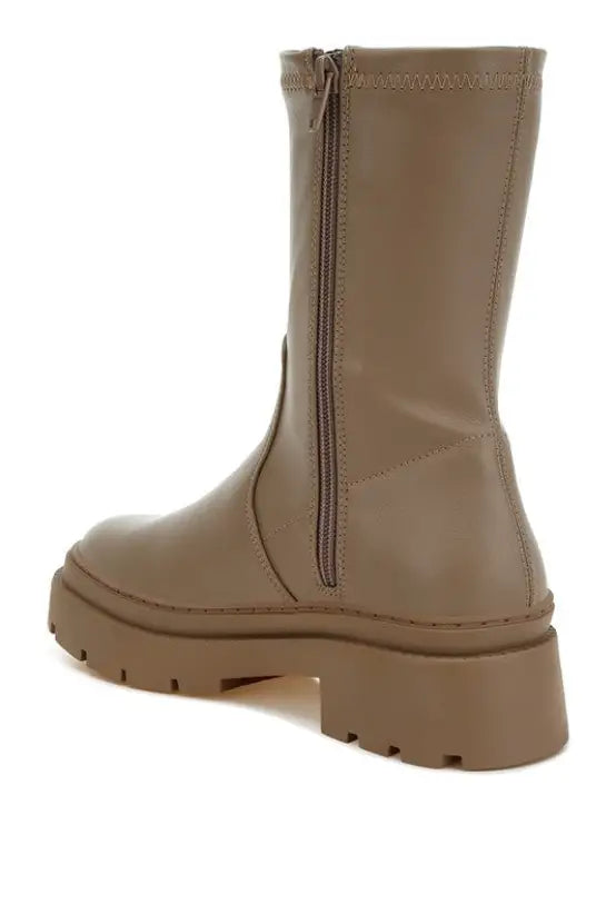 Chunky Faux Leather Calf Boots *More Colors - Shoes