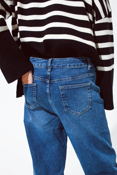 Dark blue oversized boyfriend jeans