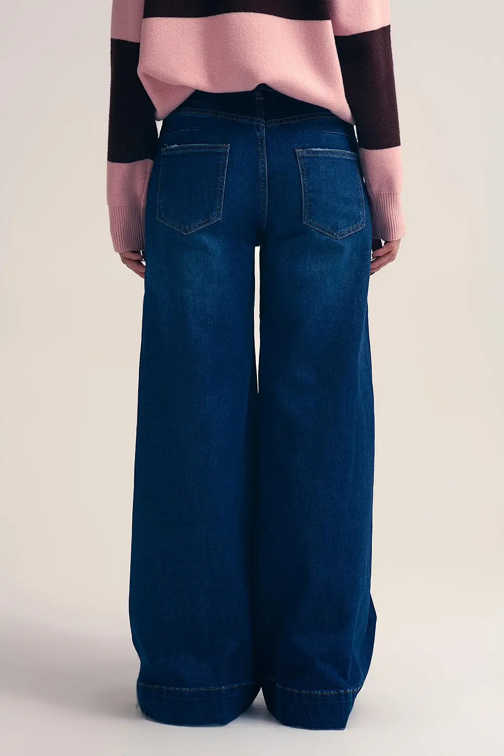 Dark wash Blue Jeans with extra wide leg - Jeans