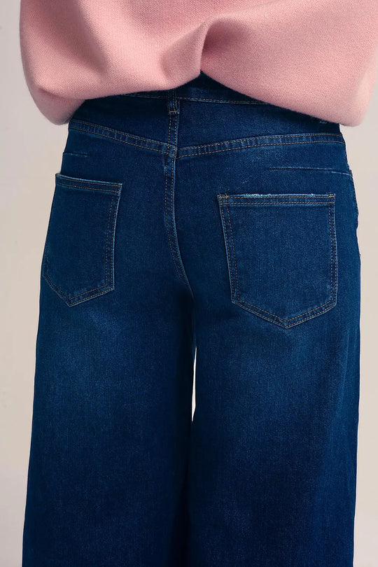Dark wash Blue Jeans with extra wide leg - Jeans