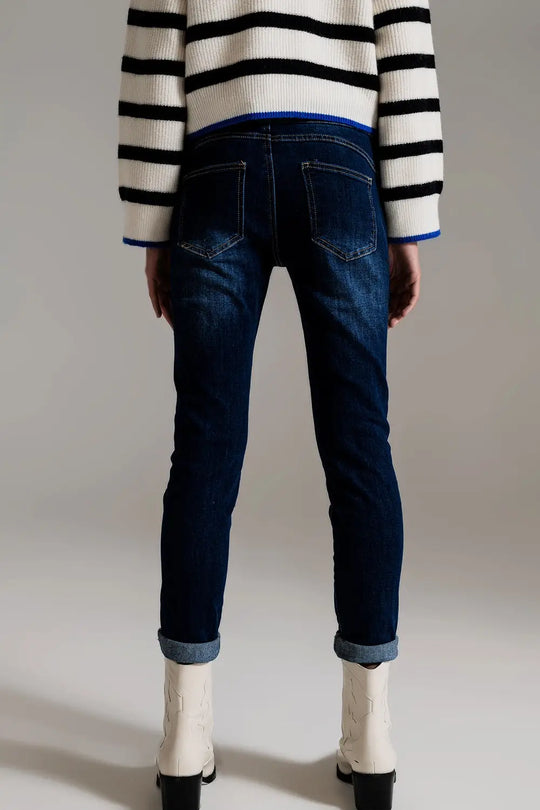 Dark wash skinny jeans with elastic elastan - Jeans
