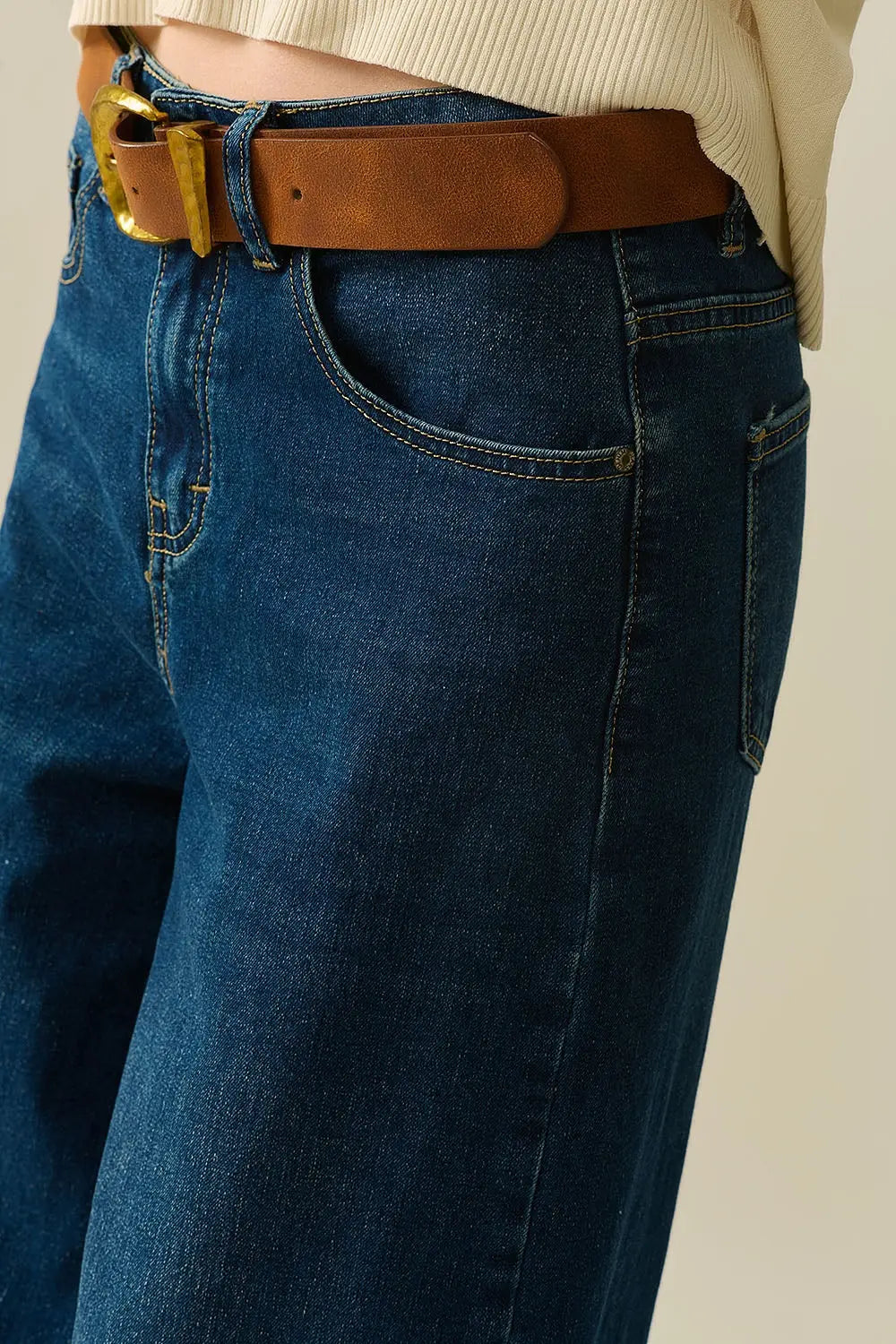 dark wash wide leg jeans - Jeans