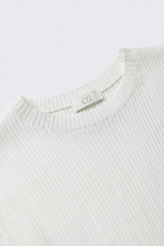 Débardeur ajusté à maille côtelée en blanc - One Size / blanc
