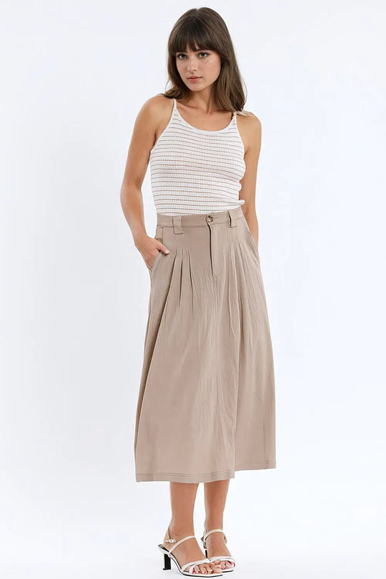 Débardeur de base rayé et côtelé en blanc et marron - Pulls