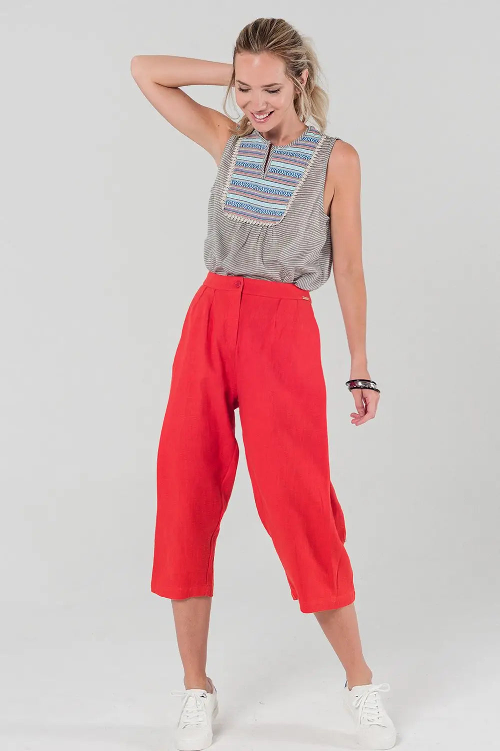 Débardeur rayé avec motifs sur le devant - Tee-Shirt