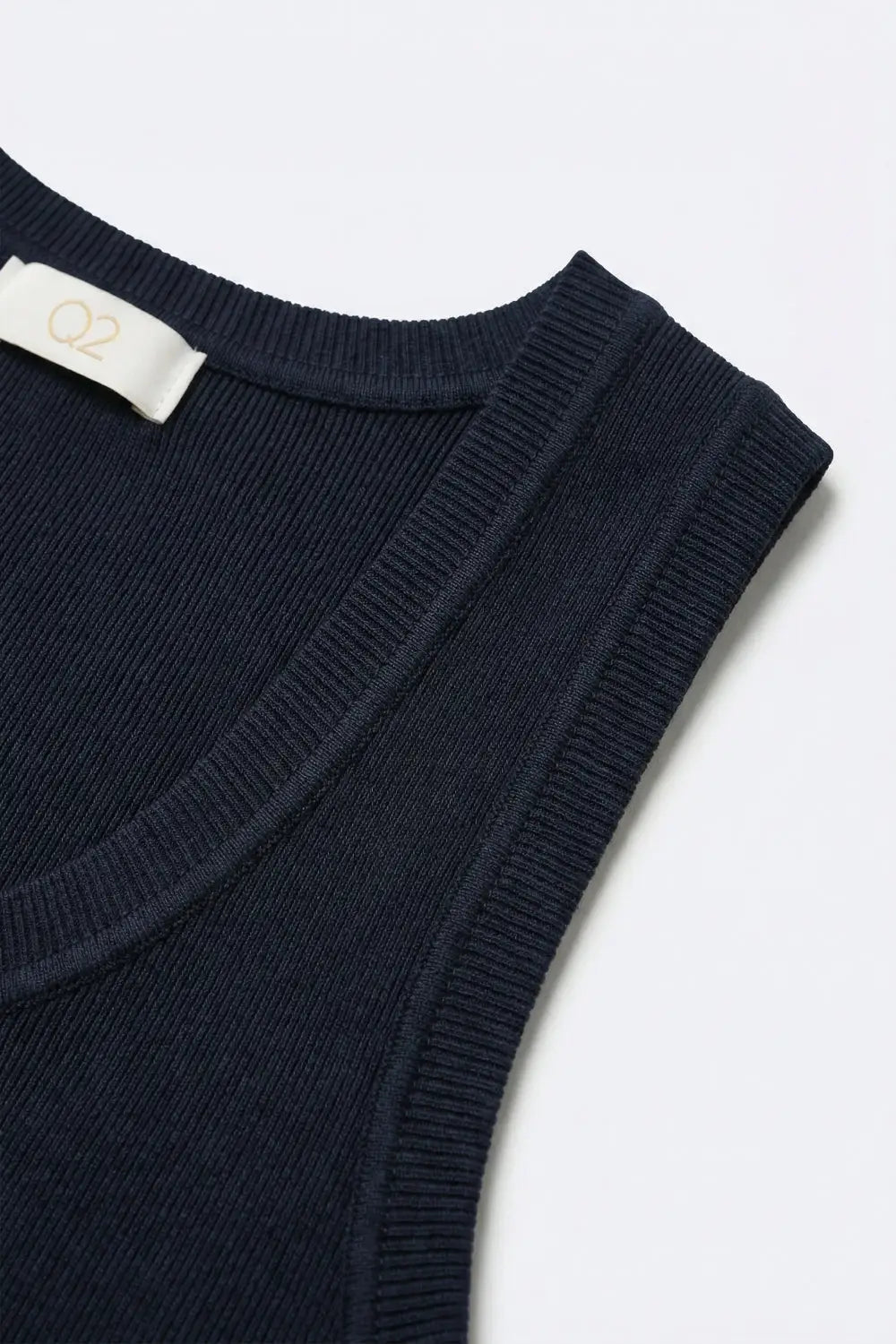 Débardeur sans manches en maille côtelée marine - One Size / bleu