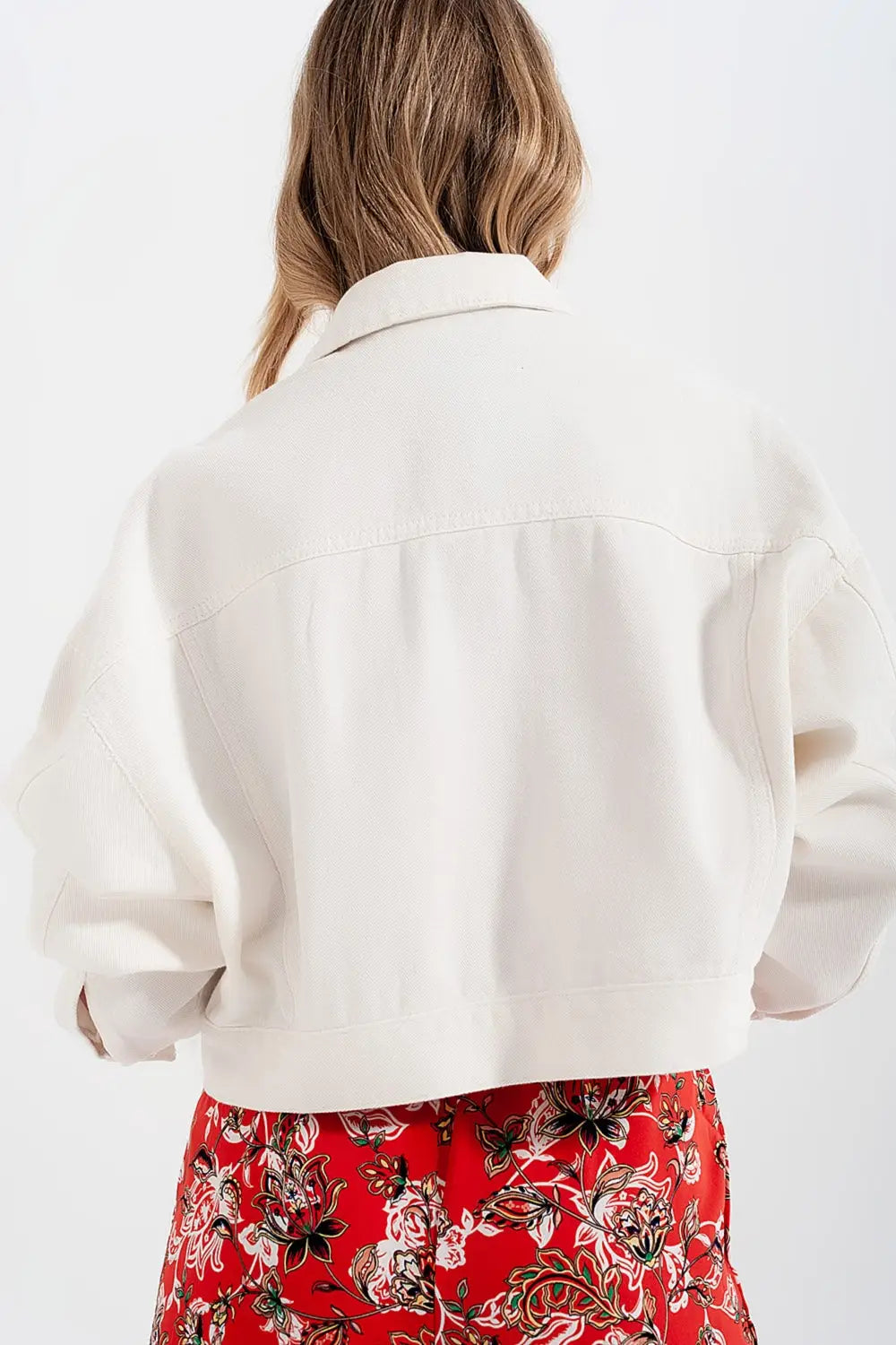 Denim jacket with diamante fringing in white - Coats and Jackets