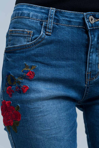 Skinny jean embroidered detail