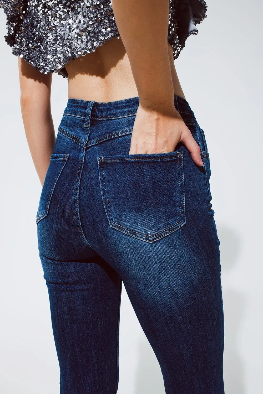 Denim Jeans Flaire in dark blue wash - Jeans