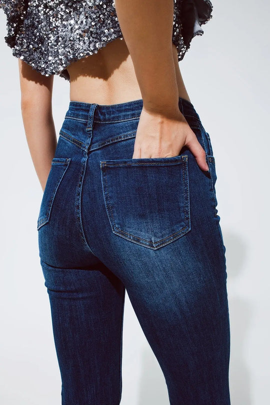 Denim Jeans Flaire in dark blue wash - Jeans