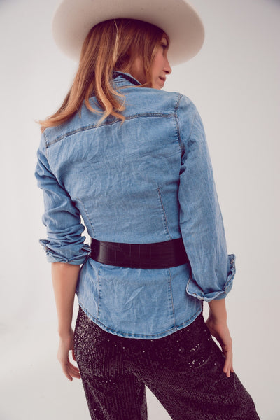 Denim shirt in light blue