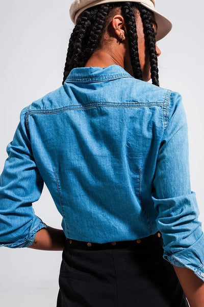 Denim shirt in mid blue - Shirts