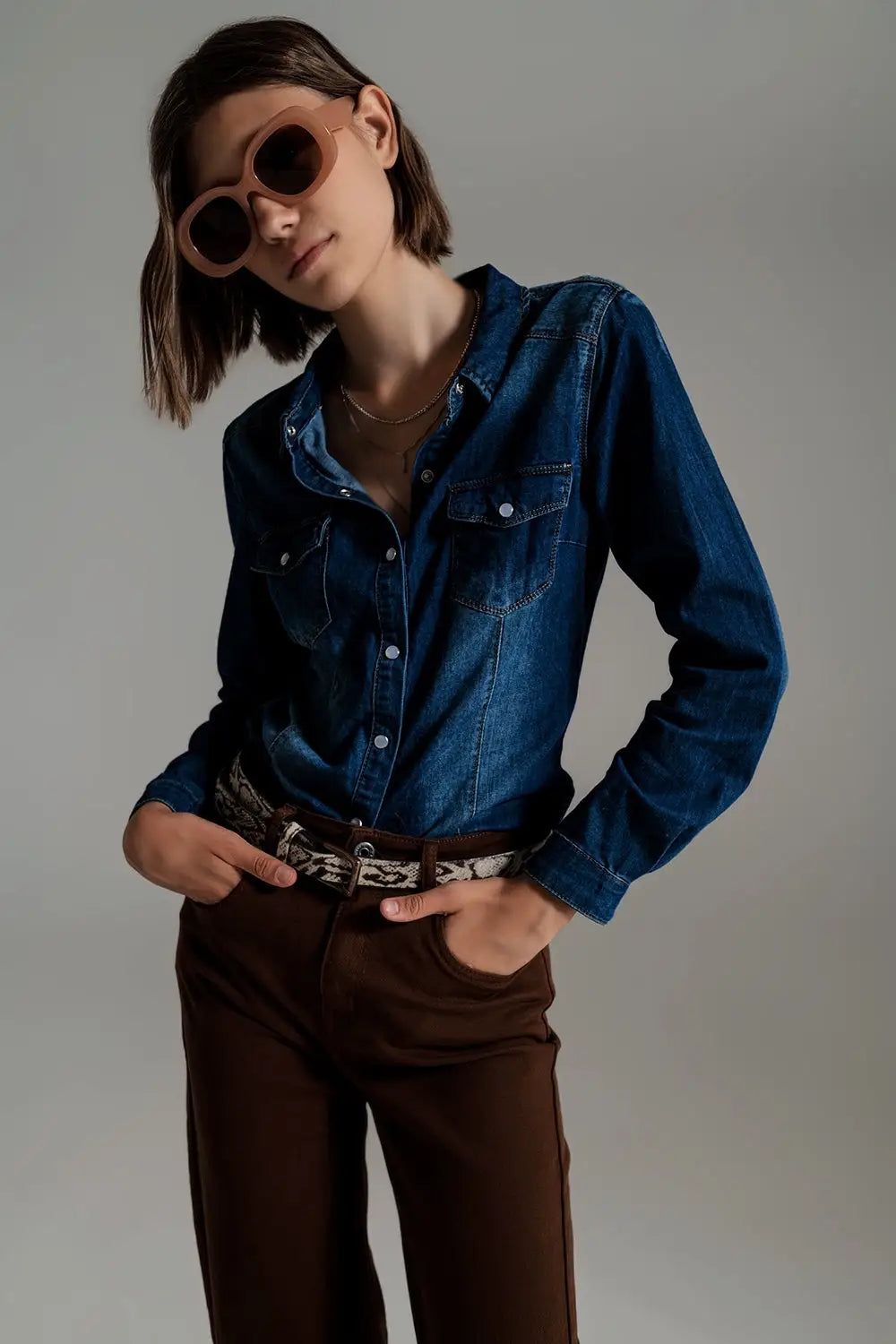 Denim shirt in mid wash blue - Shirts