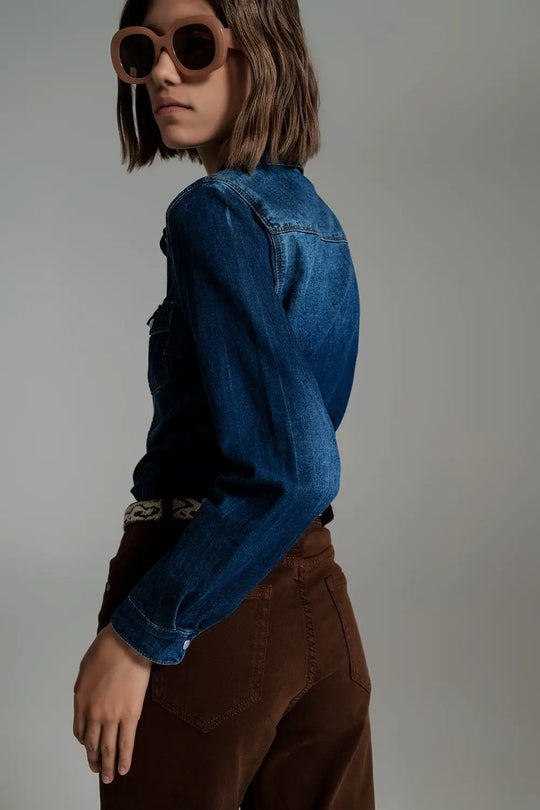 Denim shirt in mid wash blue - Shirts