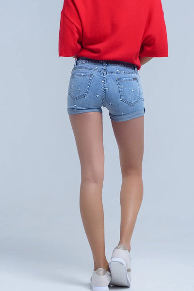 Denim shorts with stars detail - Jeans