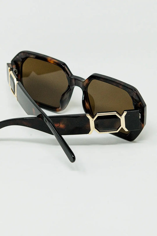 Diamond-Shaped Sunglasses In Ember with Tinted Lenses in Tortoise Shell - One Size / Brown