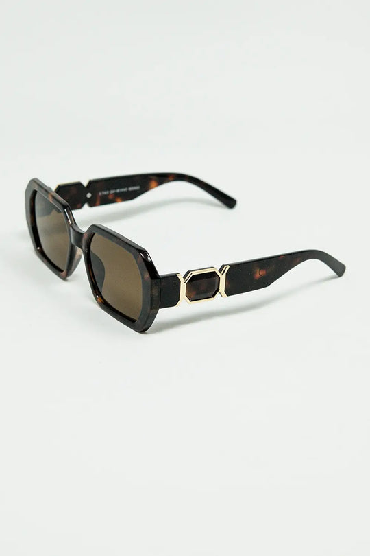 Diamond-Shaped Sunglasses In Ember with Tinted Lenses in Tortoise Shell - One Size / Brown