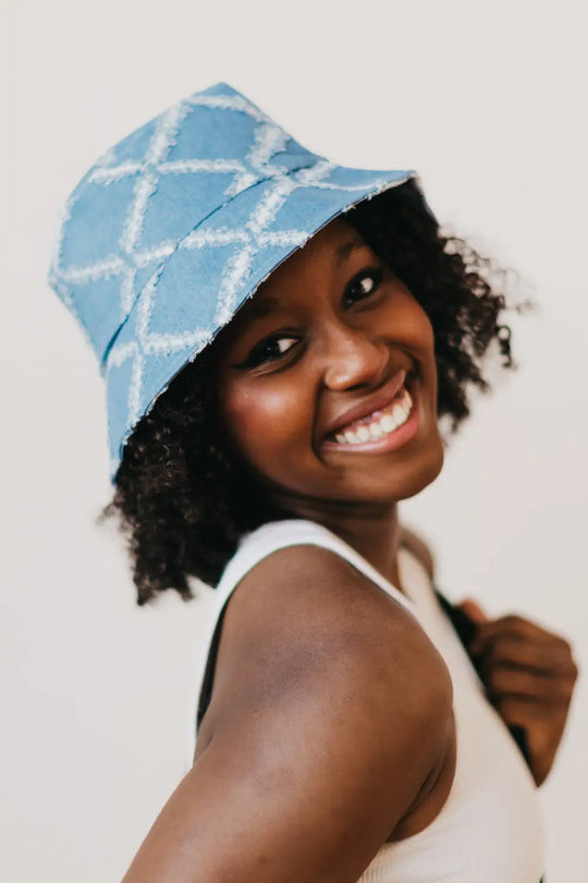 Diamond Print Bucket Hat - Bucket Hat